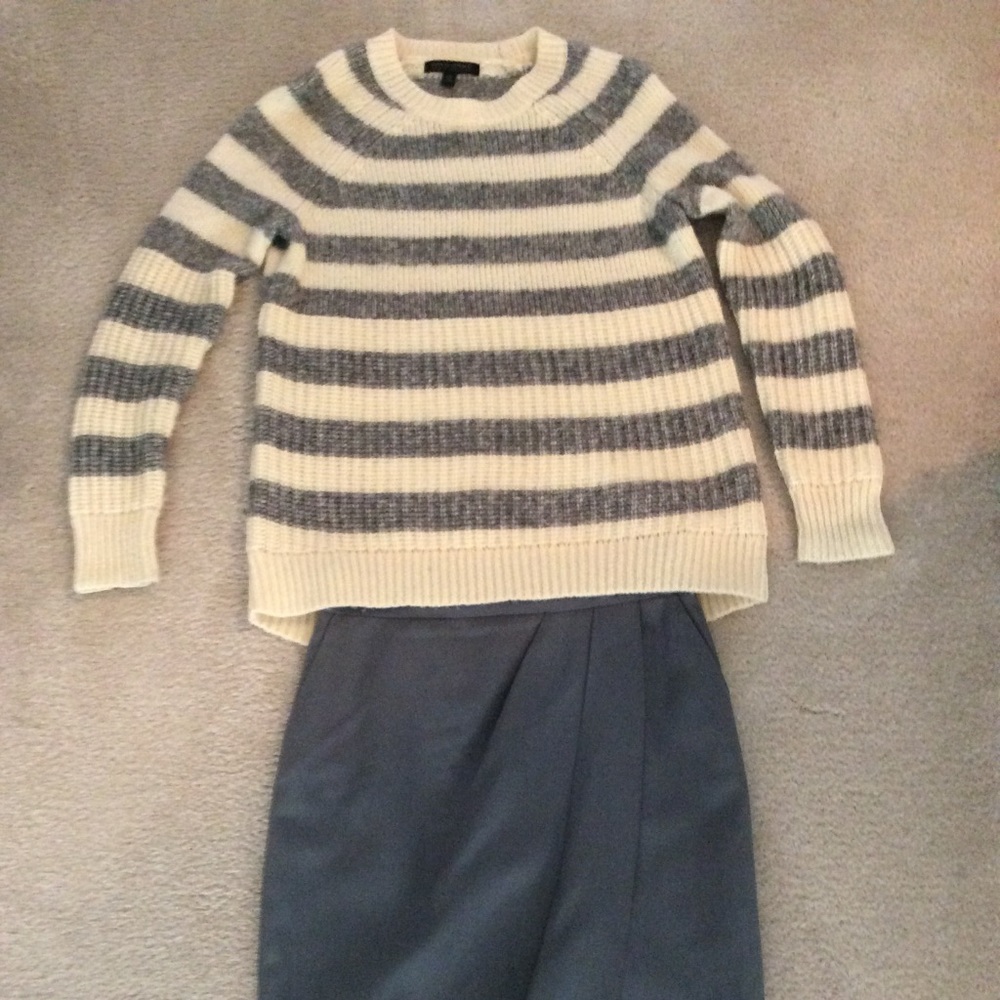 Oversized cream & gray Italian yarn sweater